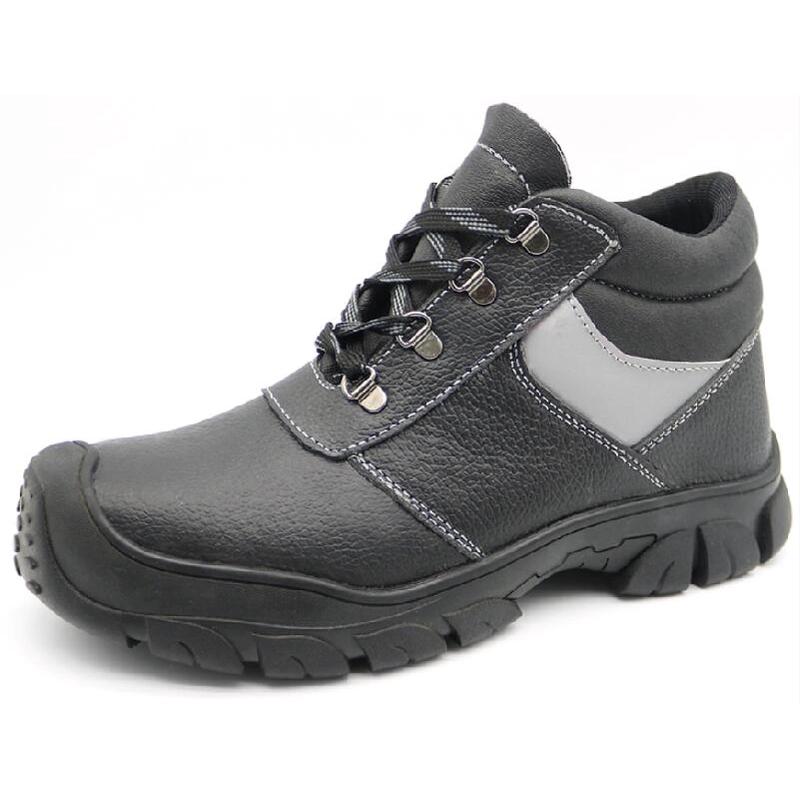China TM3009 oil proof anti slip cheap black leather safety boots steel toe cap manufacturer