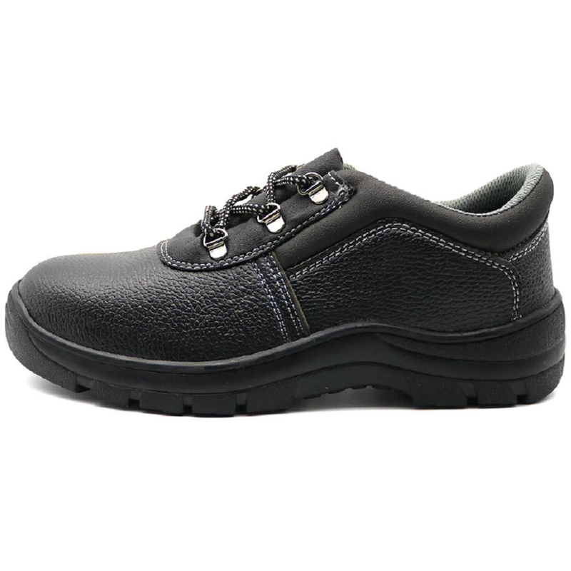 China TM3011 Black leather cemented construction site work shoes steel toe cap manufacturer