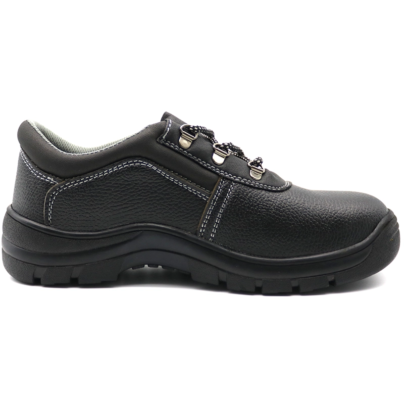 China TM3011 Black leather cemented construction site work shoes steel toe cap manufacturer