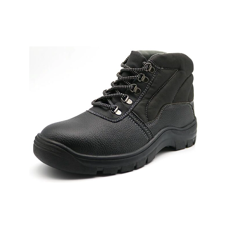 China TM3012 Anti slip puncture proof black leather cemented construction safety shoes steel toe manufacturer