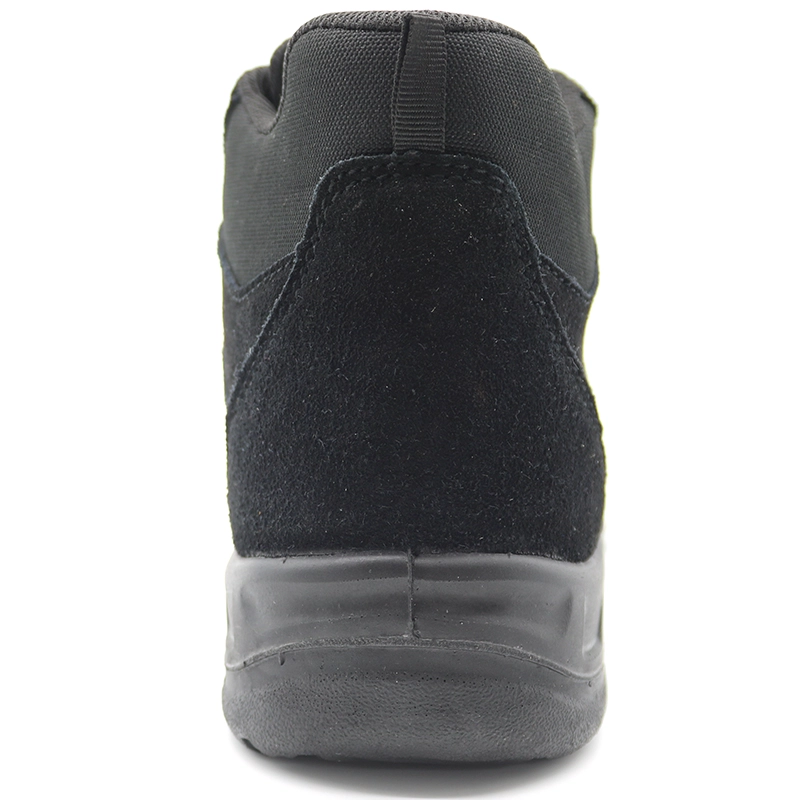 China TM3018 PU injection anti slip oil proof steel toe suede leather safety shoes black manufacturer