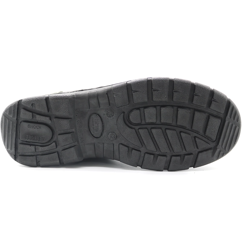 China TM3018 PU injection anti slip oil proof steel toe suede leather safety shoes black manufacturer