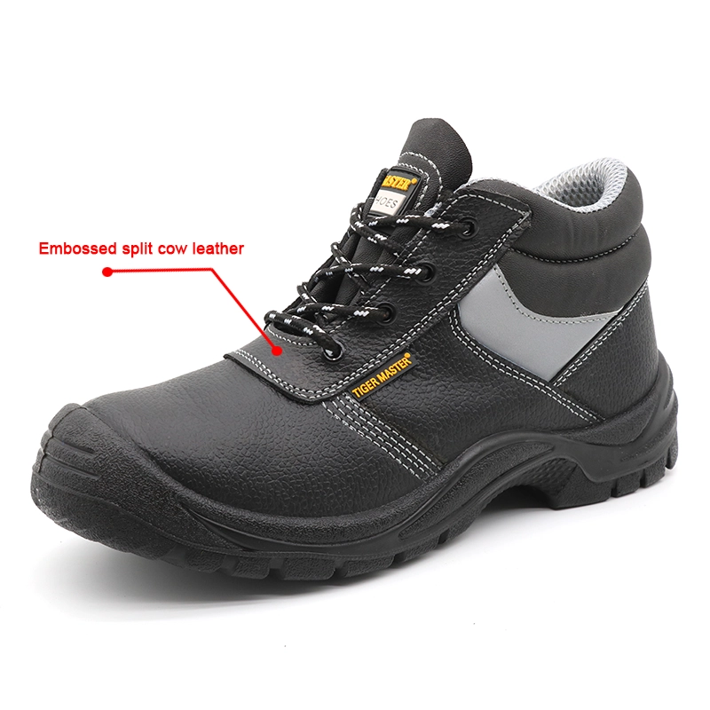 Chine TM034 chaussures de sécurité industrielles en cuir antidérapantes à l'épreuve des acides à l'huile, bout en acier à coupe moyenne fabricant