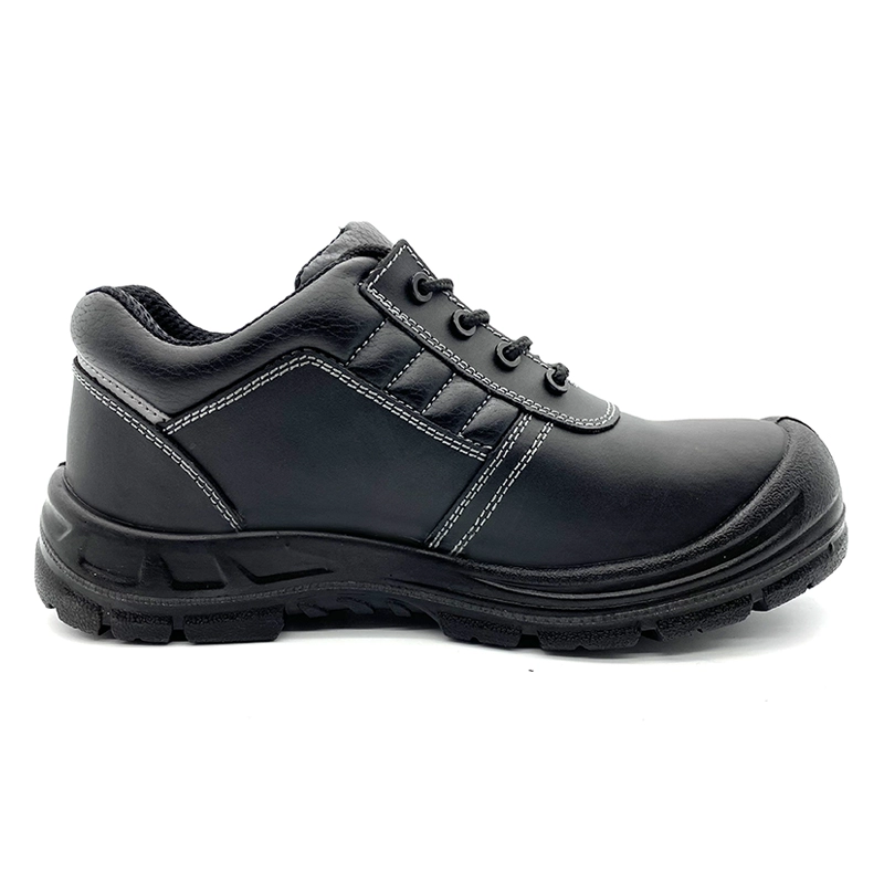 China TM5001 Black leather slip resistant anti static puncture proof work shoes composite toe manufacturer