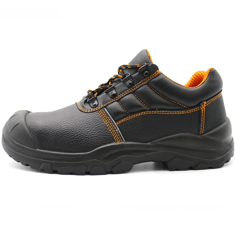 China TM5005 Low ankle black leather steel toe prevent puncture men work shoes manufacturer
