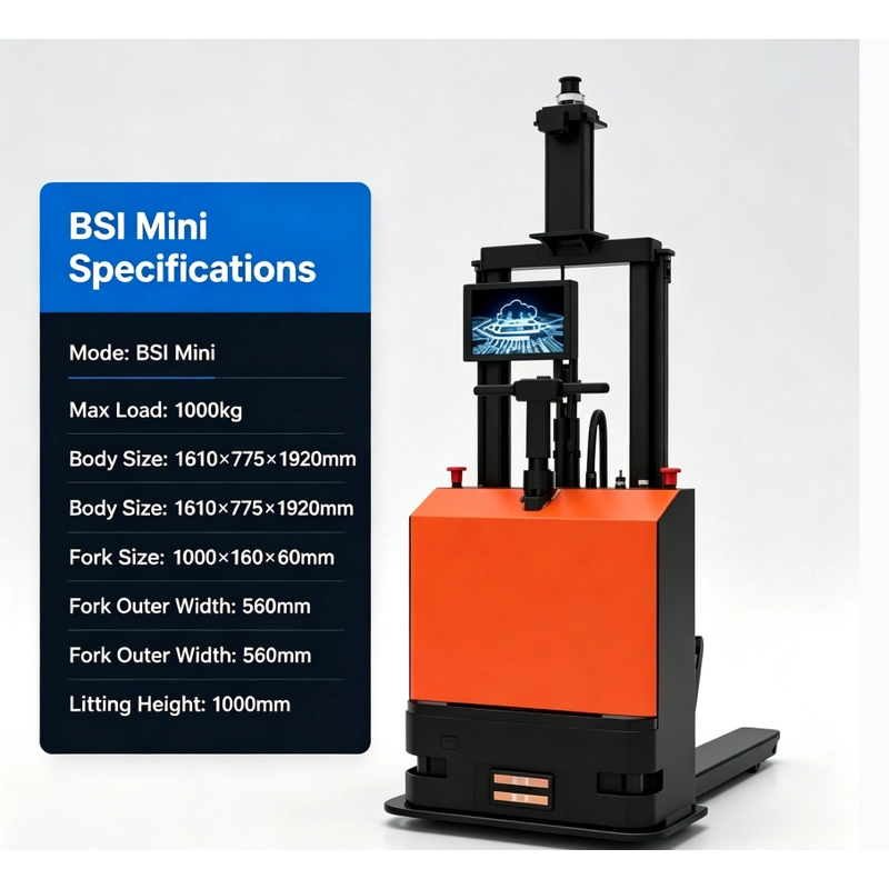 China BSI Mini 1000KG Autonomous Forklift Narrow Aisle Warehouse manufacturer