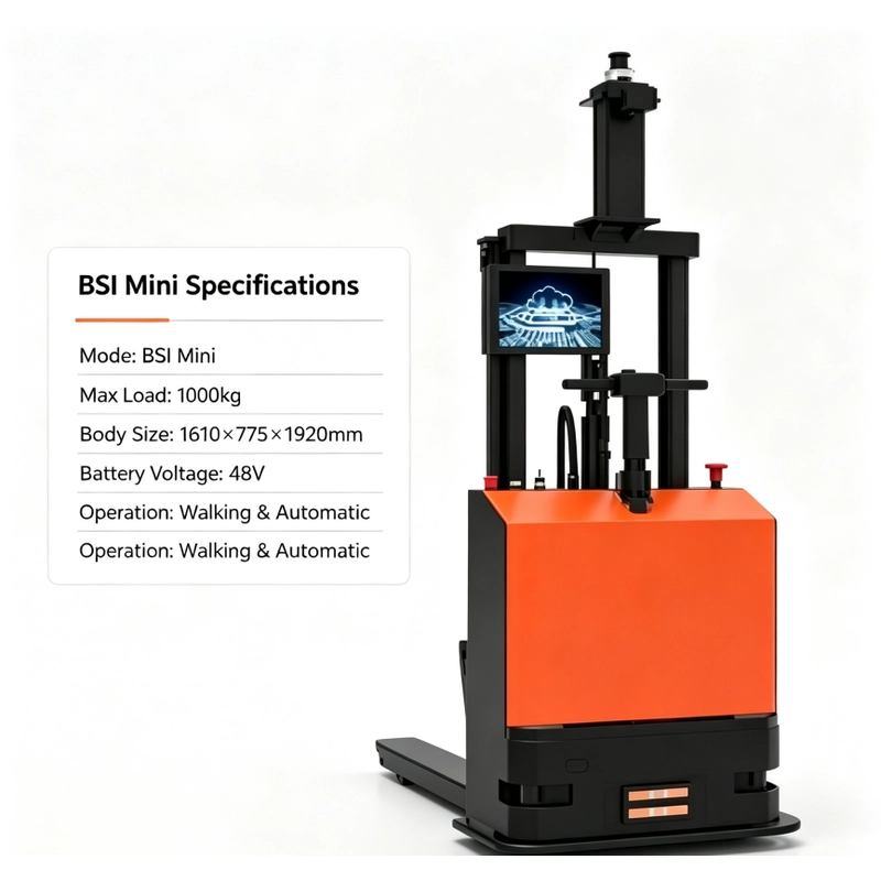 China 1000kg Load BSI Mini Automatic Forklift for High-Density Warehousing manufacturer