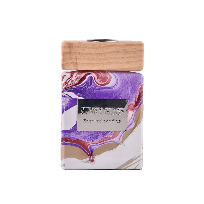 Fornitori di bottiglie diffusore in vetro viola marmorizzato di alta qualità all'ingrosso