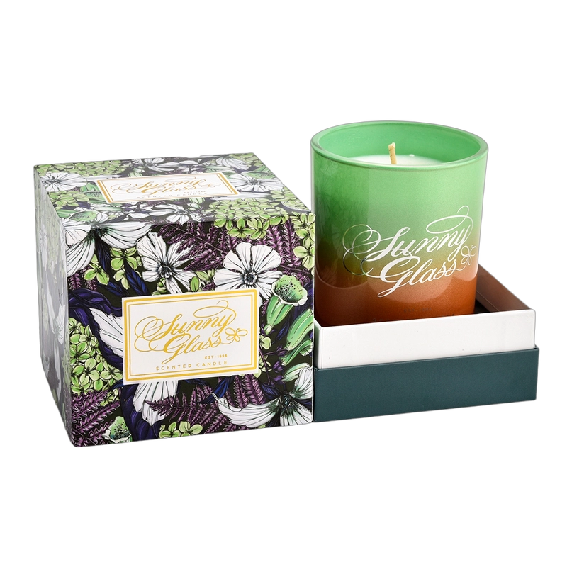 Wholesale exquisite pattern dark green design candle holder packaging box gift box
