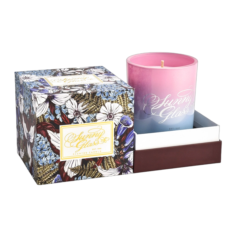 Luxury dark brown pattern design candle holder packaging box gift box