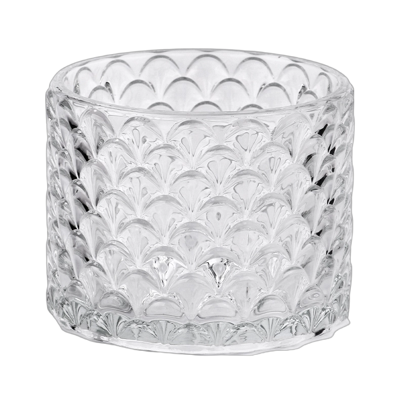 China Factory direct sales wavy glass candle jar for candle making manufacturer