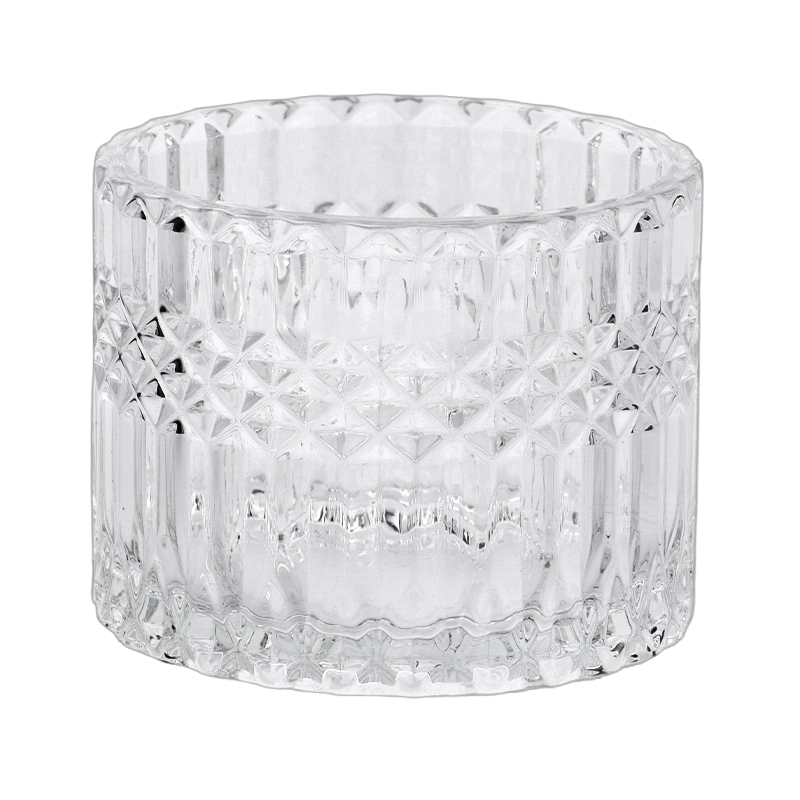 Cina Barattoli per candele in vetro con motivo a diamante da 504 ml, portacandele per realizzare candele produttore