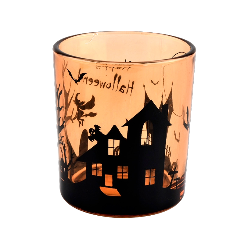 Portacandele in vetro multicolore nordico personalizzato per la decorazione domestica di Halloween
