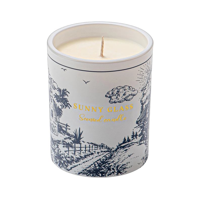 Pocage de bougie en céramique personnalisé de luxe avec papier écran de style country rétro
