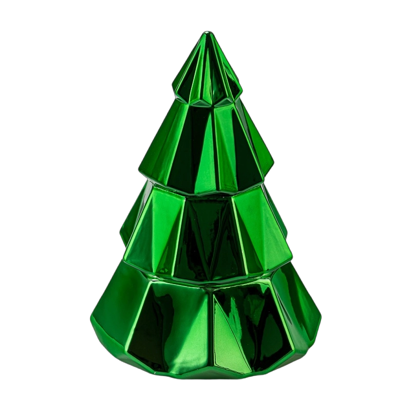 Barattoli di lussuosa candela di vetro per alberi di Natale personalizzati con coperchi