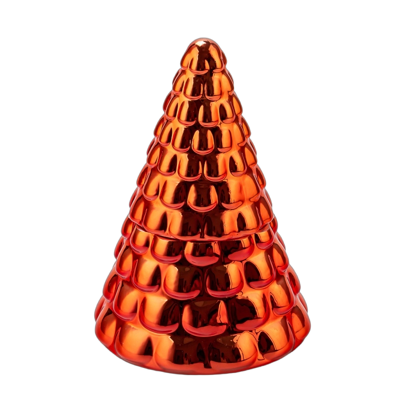 Jar candele di vetro rosso metallico di nuova progettazione con coperchi