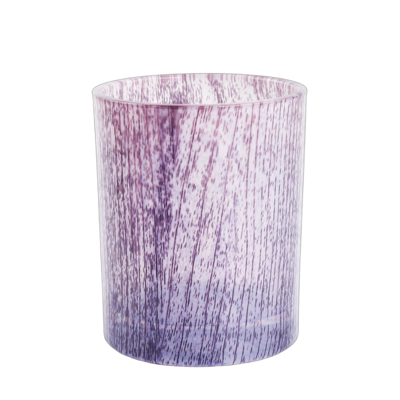 Custom Frosted Purple Glass Candle Jar with Vintage Finish