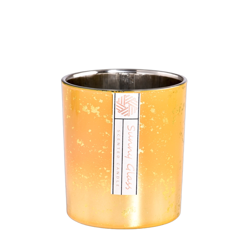Custom Amber Orange Glass Candle Holder Wholesale Candle Vessel