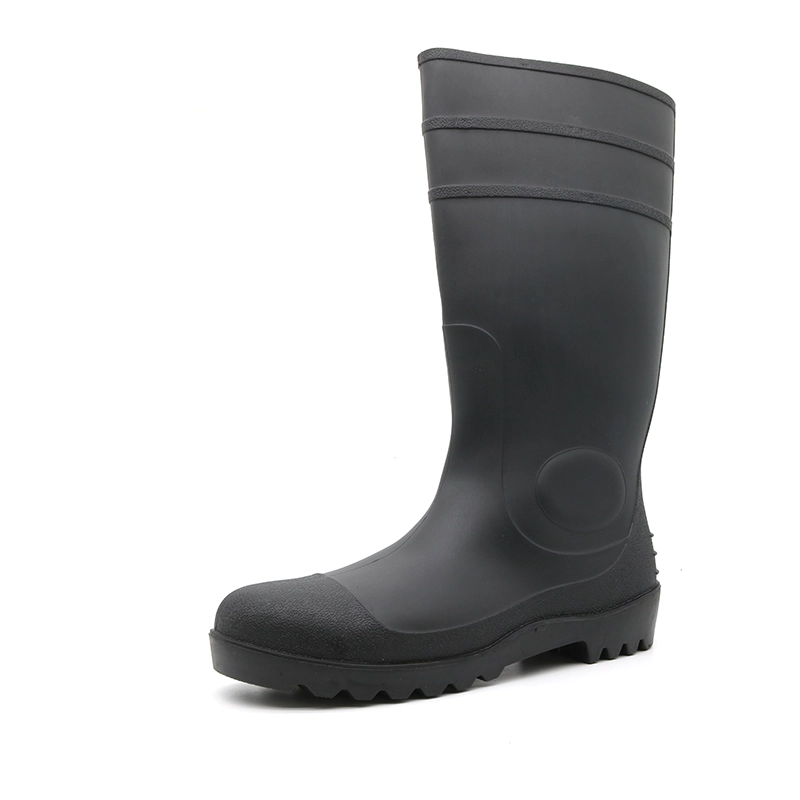 China GB06 CE Anti-Rutsch-Öl, säure-, alkalibeständige, wasserdichte PVC-Sicherheits-Regenstiefel mit Stahlkappe Hersteller