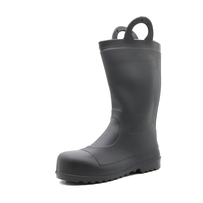 China 110 Ölrutschfeste, pannensichere PVC-Sicherheits-Regenstiefel mit Stahlkappe und Griffen Hersteller