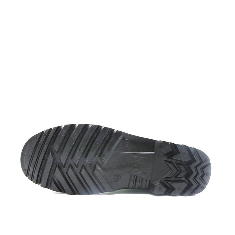 China GB05 Oil acid alkali resistant waterproof steel toe prevent puncture green pvc safety rain boots manufacturer