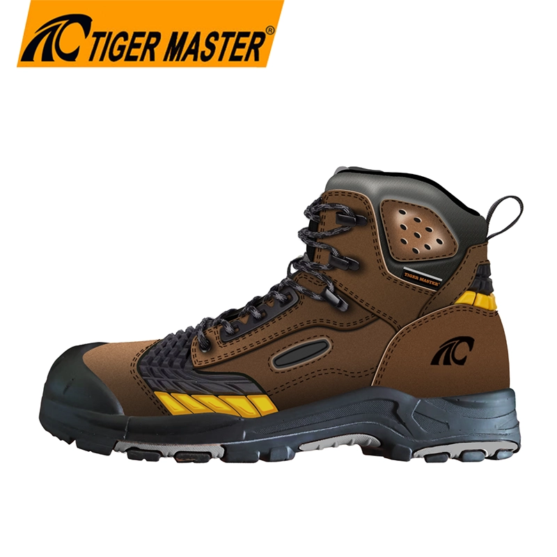 China TM302 Genuine nubuck leather soft rubber sole steel toe prevent puncture oil industry safety shoes for men manufacturer