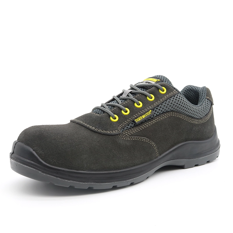 China TM223-1 CE verified anti slip pu sole grey suede leather composite toe puncture proof safety shoes for men manufacturer
