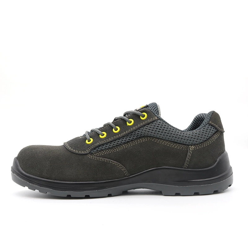 China TM223-1 CE verified anti slip pu sole grey suede leather composite toe puncture proof safety shoes for men manufacturer