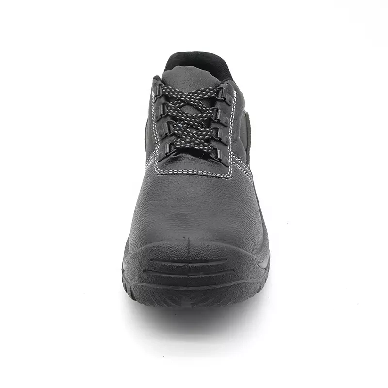 China TM058L Black cow leather oil slip resistant pu sole steel toe puncture proof men's safety shoes work manufacturer