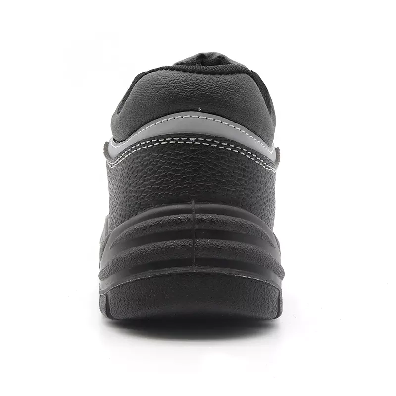 China TM058L Black cow leather oil slip resistant pu sole steel toe puncture proof men's safety shoes work manufacturer