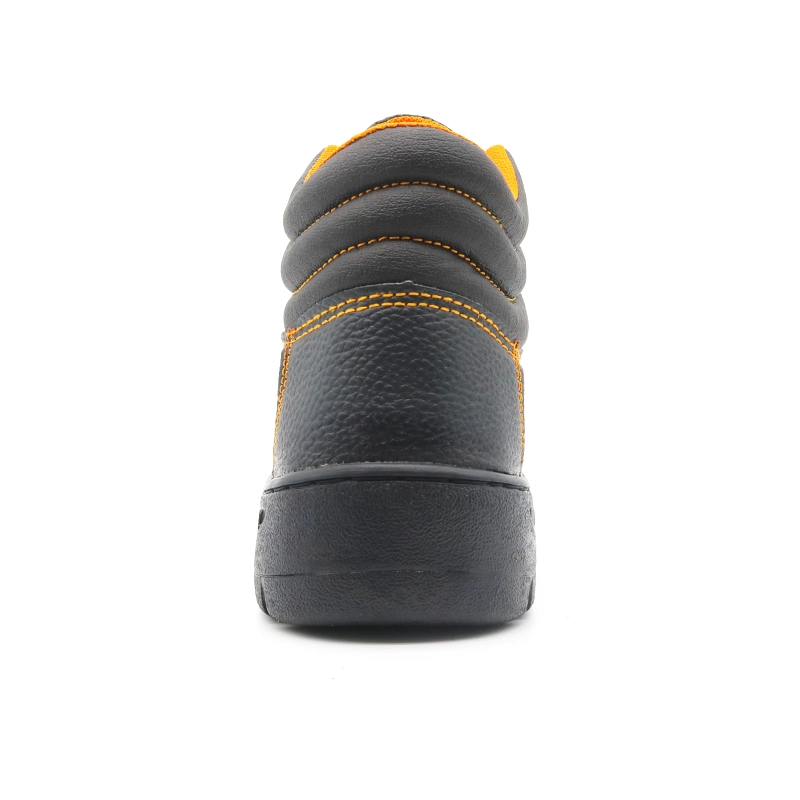 China RB1020 Black PU upper rubber sole iron toe prevent puncture men cheap safety shoes for construction manufacturer