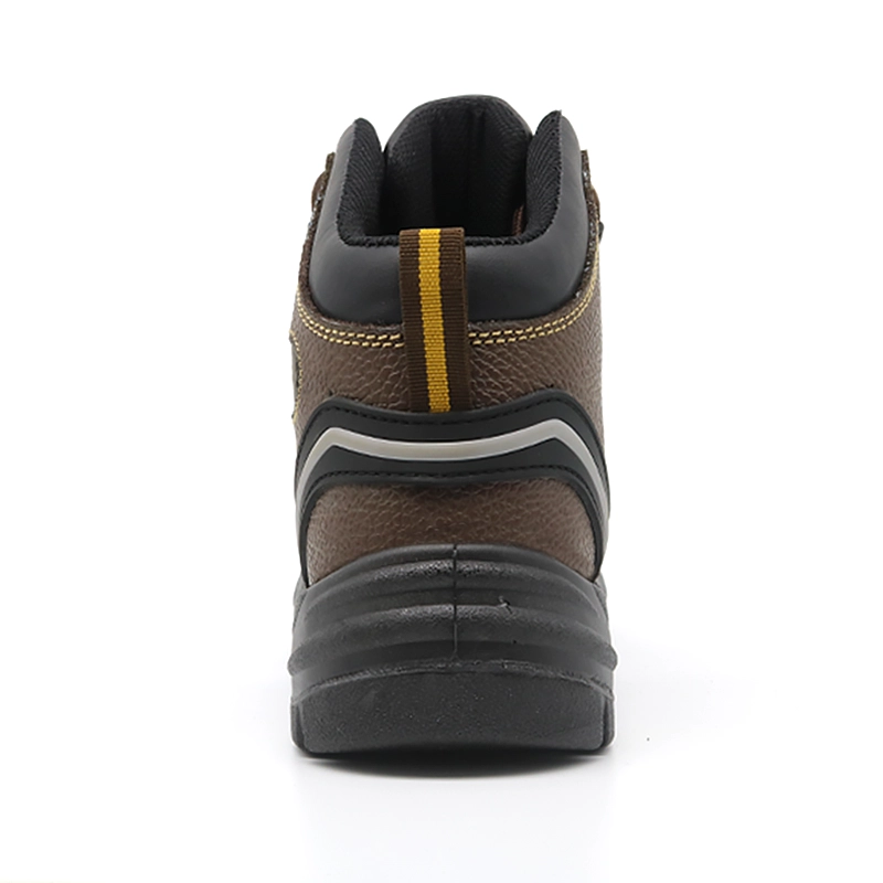 China TM016 Anti slip oil resistant pu sole puncture proof men brown leather safety shoes steel toe manufacturer