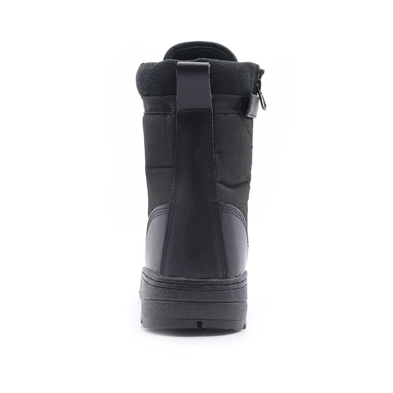 China TM132 antiderrapante sola de borracha preta couro de vaca biqueira de aço botas de caminhada ao ar livre do exército para homens fabricante