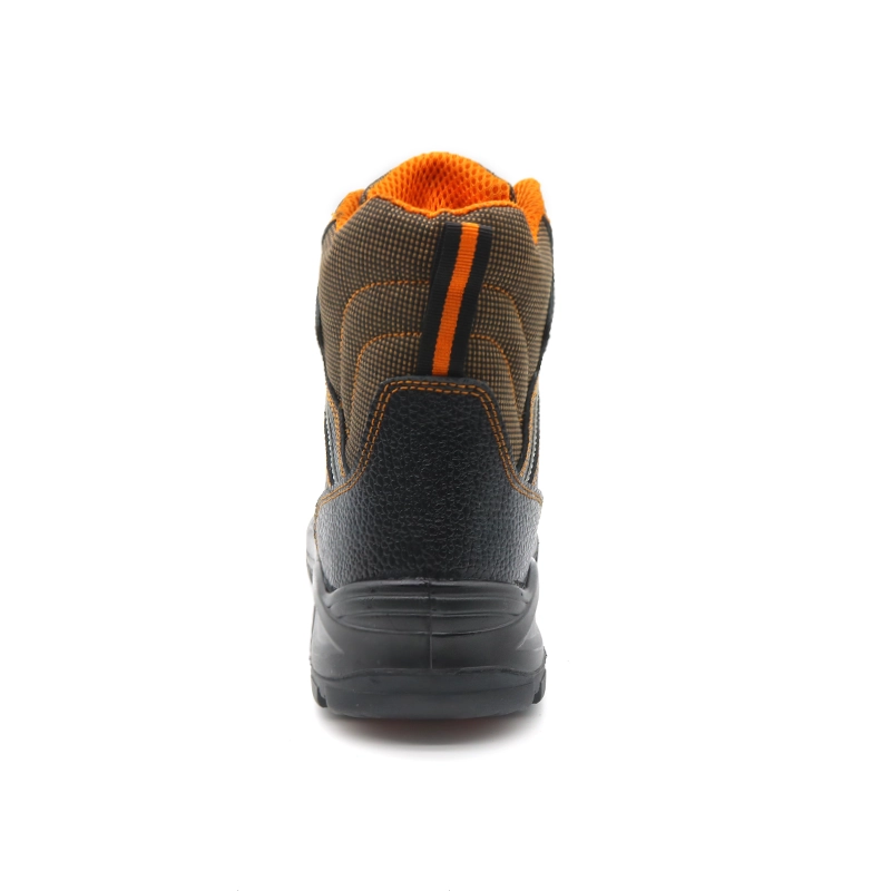 China TM116 PU rubber sole black cow leather oil gas industry safety shoes with steel toe manufacturer