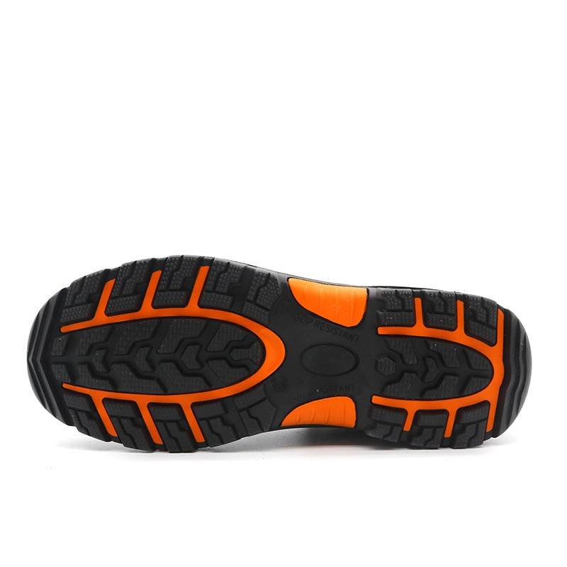 China TM116 PU rubber sole black cow leather oil gas industry safety shoes with steel toe manufacturer