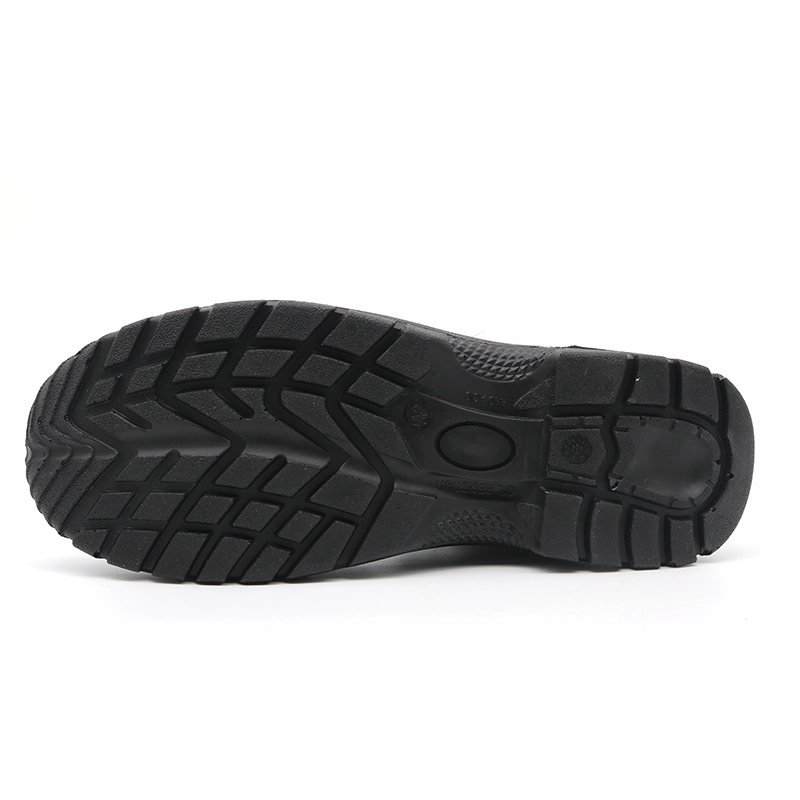 China TM009 Oil and slip resistant pu sole black genuine leather steel toe safety shoes CE S3 manufacturer