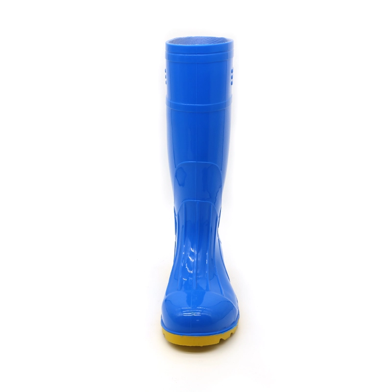 中国 GB07 CE 蓝色防水闪光 pvc 钢头安全雨鞋 制造商