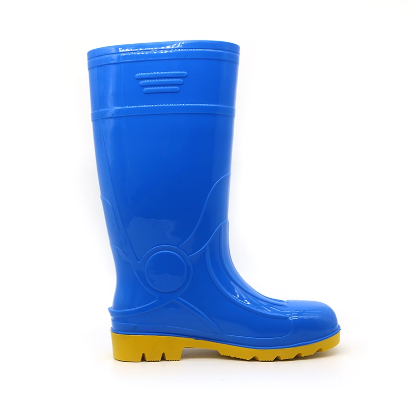 中国 GB07 CE 蓝色防水闪光 pvc 钢头安全雨鞋 制造商