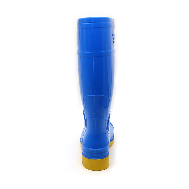 中国 GB07 CE 蓝色防水闪光 pvc 钢头安全雨鞋 制造商