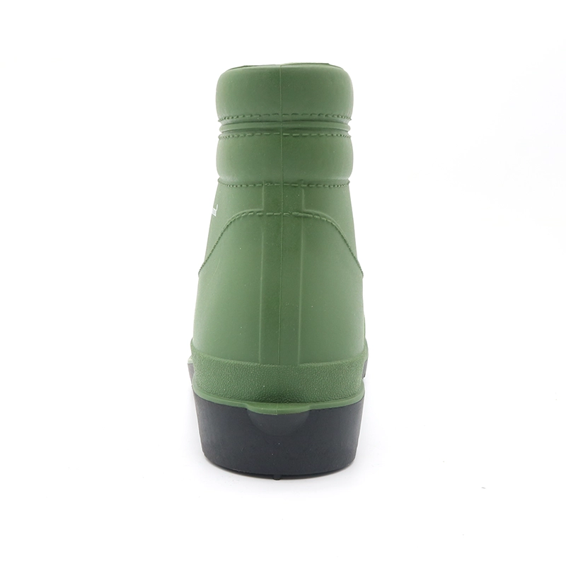 China GBA grüne, wasserdichte CE-Knöchel-PVC-Sicherheitsregenstiefel mit Stahlkappe Hersteller