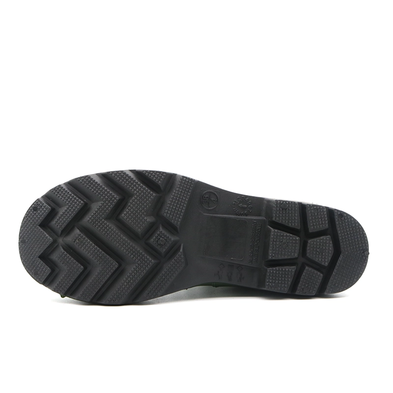China GBA grüne, wasserdichte CE-Knöchel-PVC-Sicherheitsregenstiefel mit Stahlkappe Hersteller