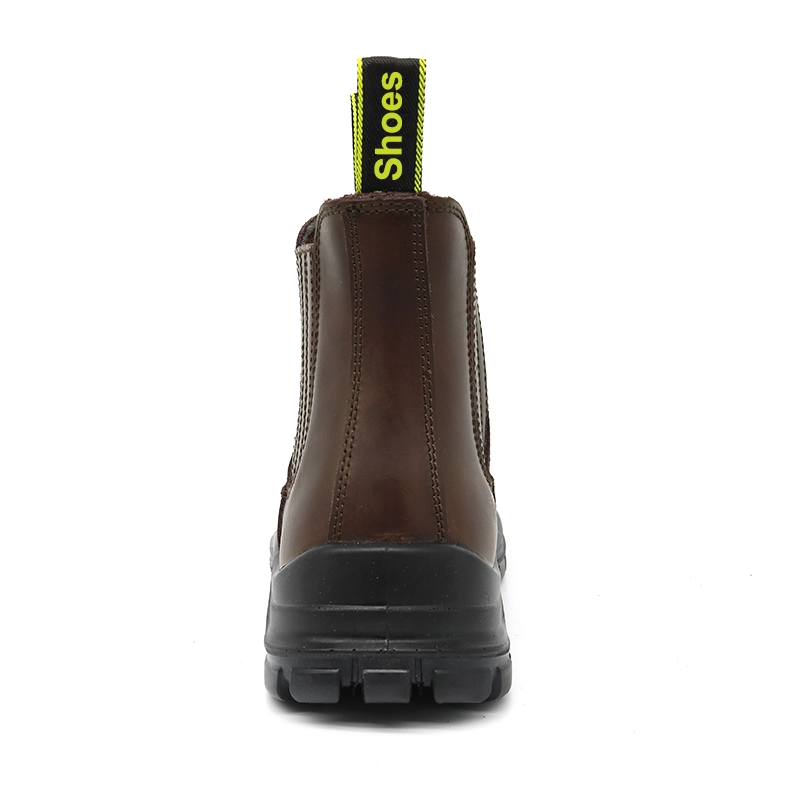 China TM168 Brown cow leather PU sole steel toe men safety shoes without laces manufacturer