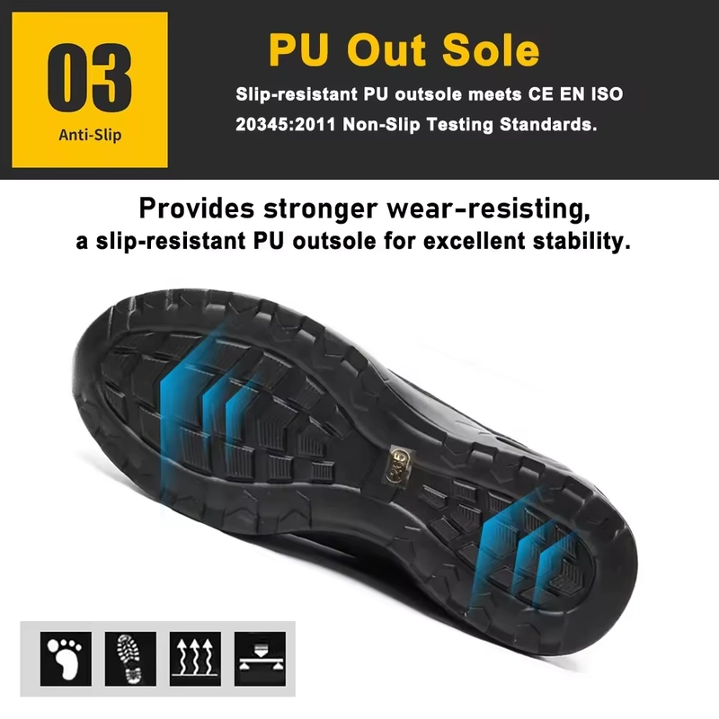 porcelana TM3239 Zapatos de seguridad de gamuza negra a prueba de pinchazos con punta de acero y amortiguación de aire fabricante