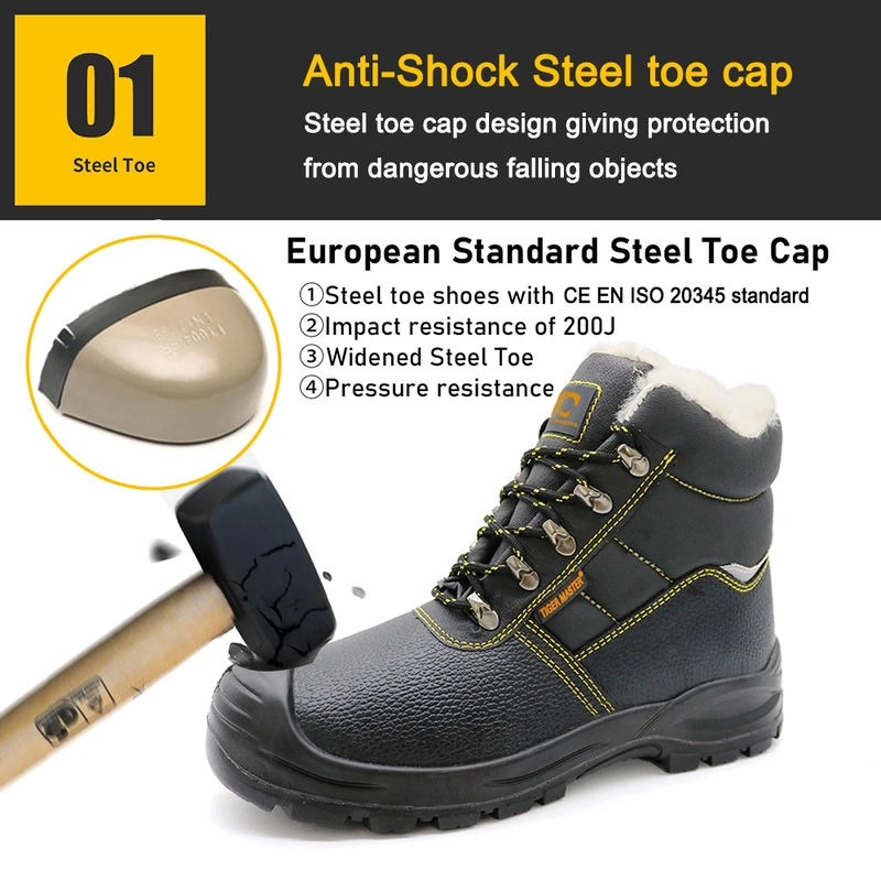 Cina TM3291 Scarpe antinfortunistiche invernali in pelle resistenti al freddo con puntale in acciaio produttore