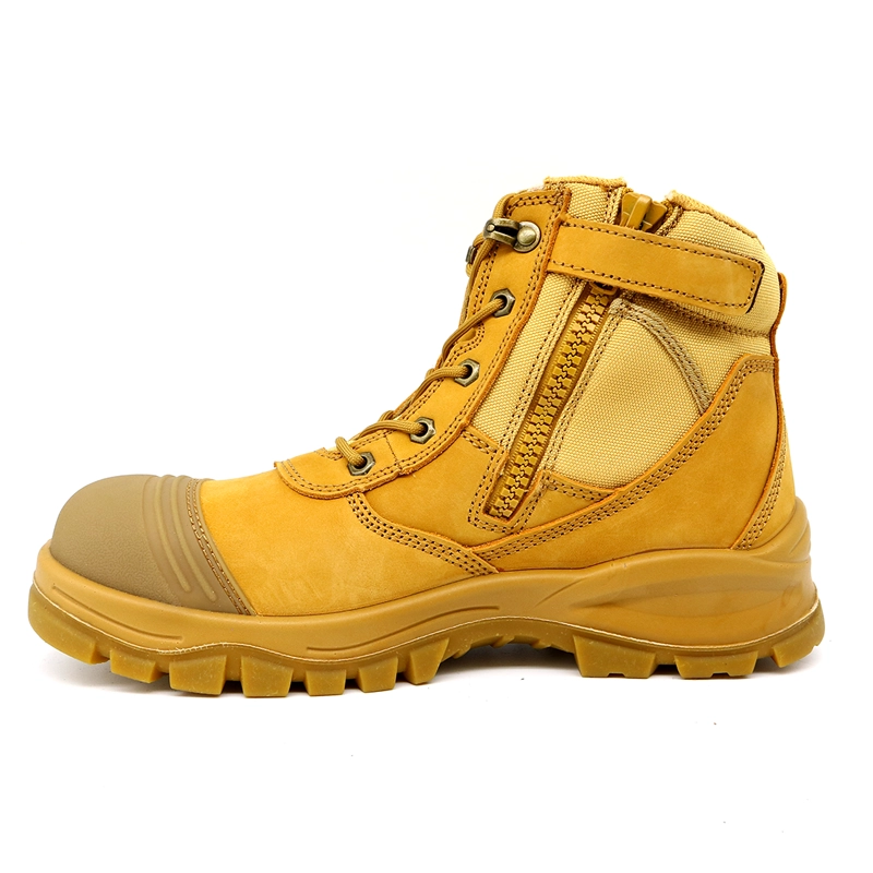 porcelana TM135 Botas de seguridad de la industria de gas de petróleo de acero de cuero Nubuck con cremallera fabricante