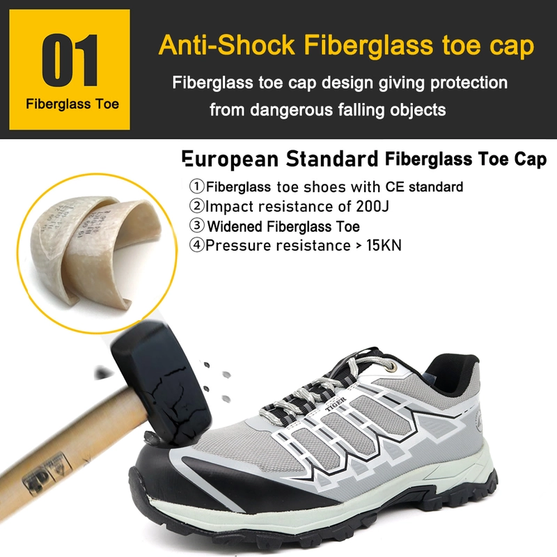 Chine TM2026-1 Chaussures de sécurité de randonnée de la mode antidérapante avec orteil en fibre de verre pour femmes fabricant