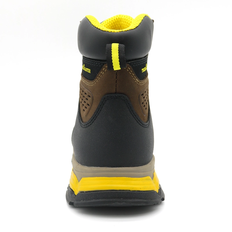 China TM197 Hochwertige braune echte Lederfaser -Zehen Sicherheitsstiefel brauner brauner echter Leder -Leder Hersteller