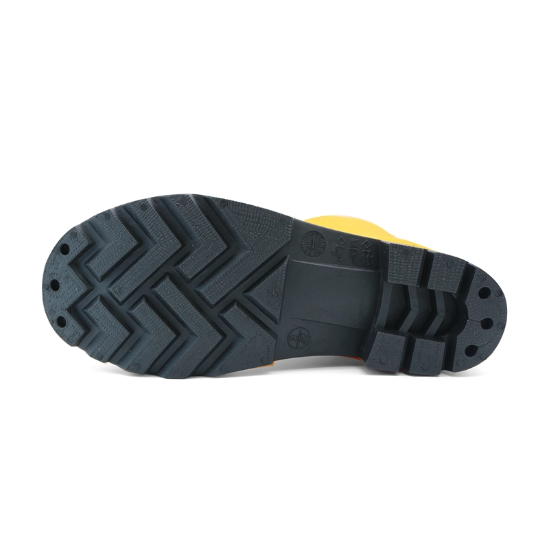 China GB42-1 Waterproof Steel toe Puncture-proof Yellow PVC Safety Gumboots Slip Resistant manufacturer