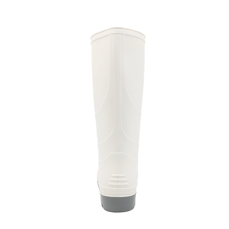 China GB01 White Anti-slip Waterproof PVC Rain Boots for Food Industry with Logo manufacturer