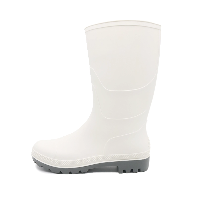 China GB01 White Anti-slip Waterproof PVC Rain Boots for Food Industry with Logo manufacturer